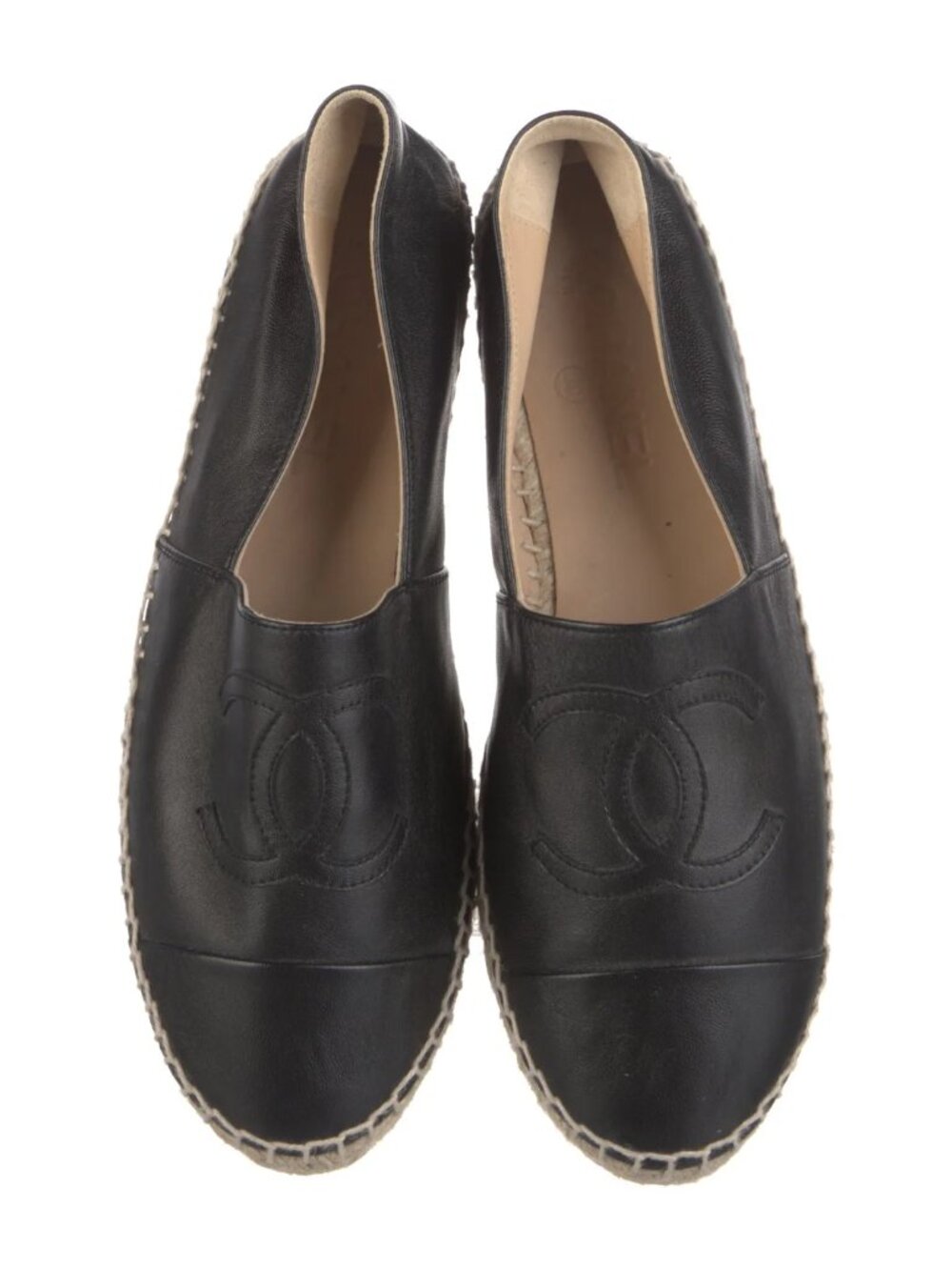 Chanel Black Leather CC Espadrilles EU 39 US 9 - Picture 3 of 5